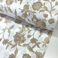 Hazy Beige Roses Poplin Fabric