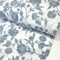 Hazy Indigo Roses Poplin Fabric