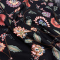 Black Lalezar Intaslar Poplin Fabric